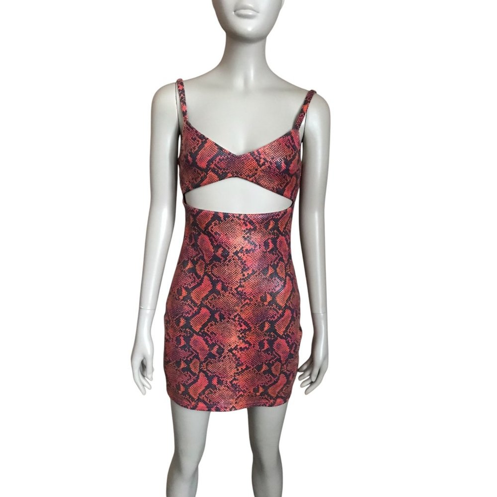 Revolve Hours Red And Black Snakeprint Mini Dress - image 4